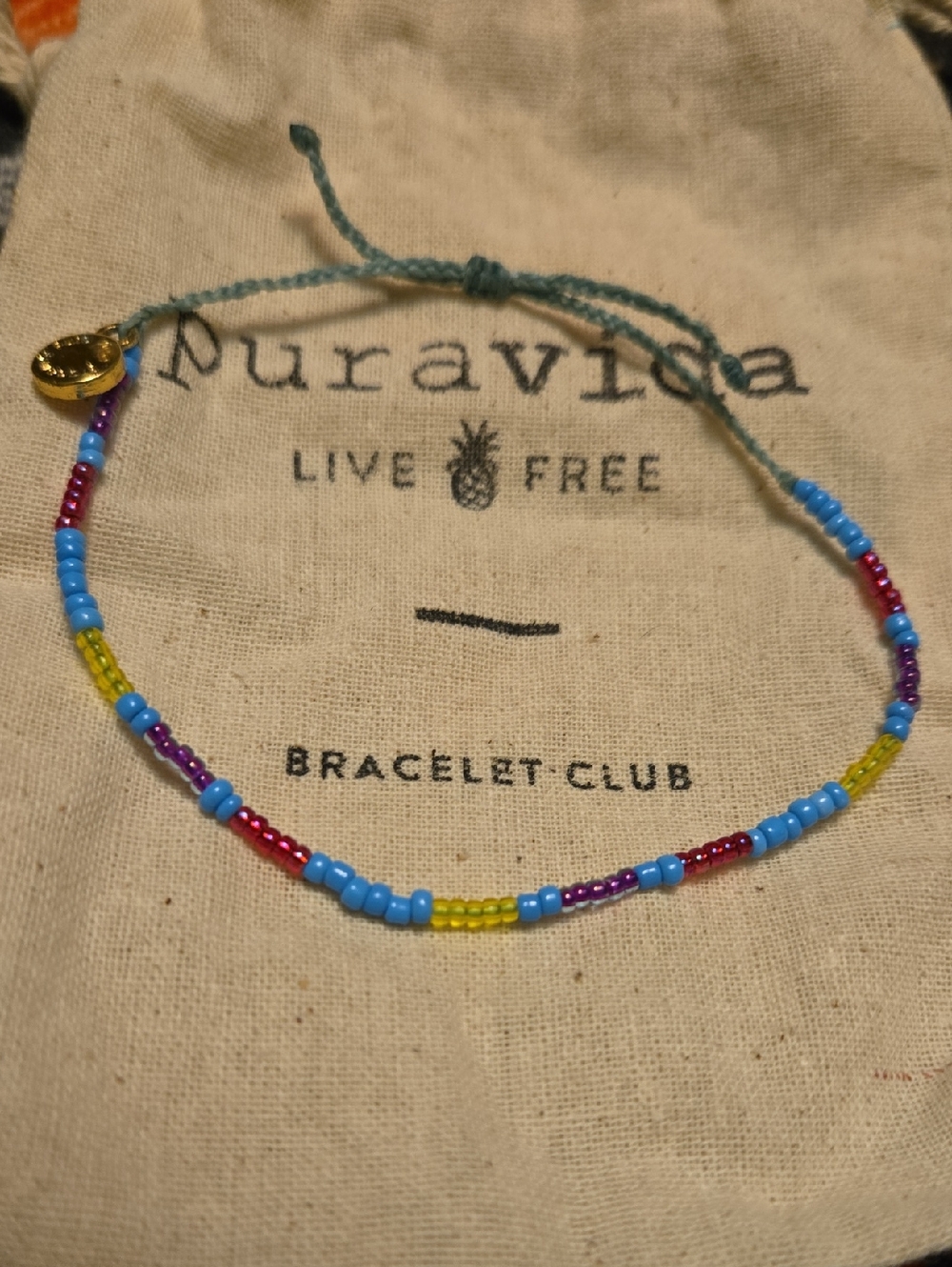 Pura Vida Pacifuc Air Seed Bead Bracelet with Multicolor Accents
